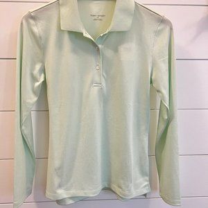 Tory Burch Tech Pique Long-Sleeve Polo Fresh Mint Size:M